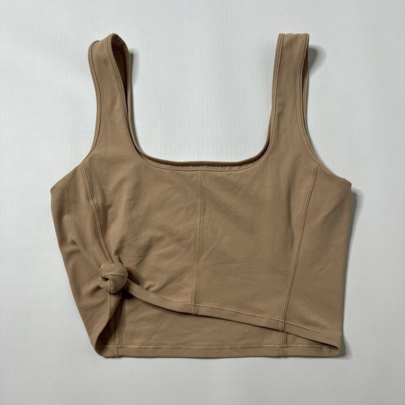 Lululemon Get Centred Crop Tank Nulu- Beech Wood Size 12 Read Description No Tie - Picture 5 of 11
